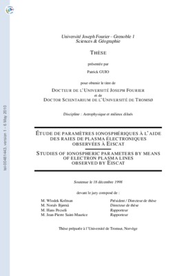 ionospheriques Book