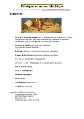 fabriquer un moteur electrique Book