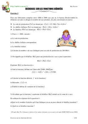 correction exercices sur lesfonctions derivees bac pro tert Book