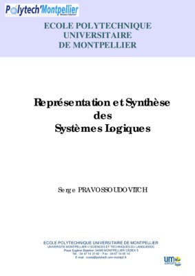 ecole polytechnique universitaire de montpellier representation et synthaise des systaimes logiques examen corrections Book