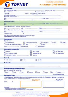 formulaire de resiliation contrat topnet Book