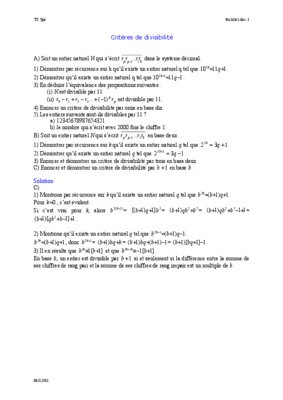 criteres et proprietes de la divisibilite Book