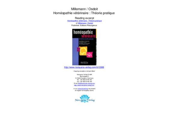 homeopathie veterinaire Book