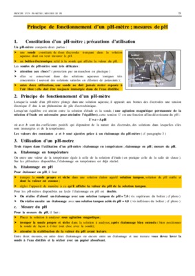principe de ph metre Book