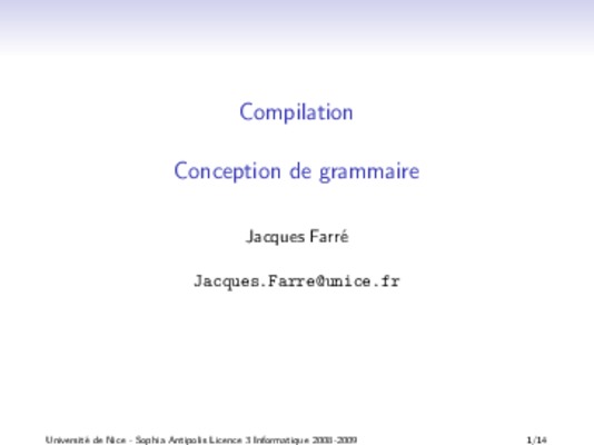 compilation netoyer une grammaire Book