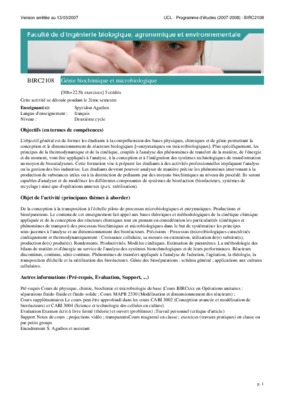 td de genie microbiologique Book