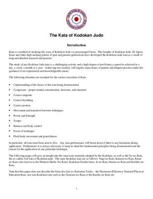 the kata of kodokan judo Book