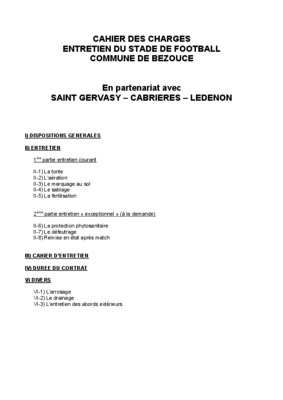 cahier des charges city stade Book