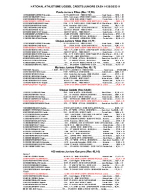 programme de cadets en athletisme Book