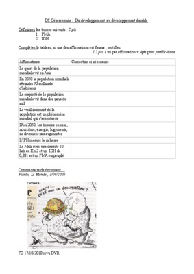 devoir developpement durable en seconde Book
