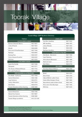toorak Book