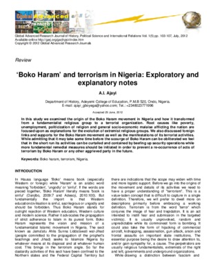 qu_est ce que la secte boko haram Book