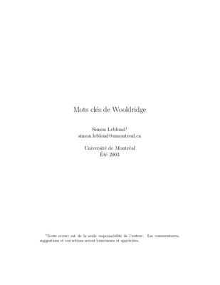test dautocorrelation de wooldridge Book