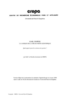 perte de la reference a la raison universelle chez popper Book