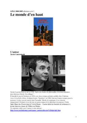 le monde d_en haut Book