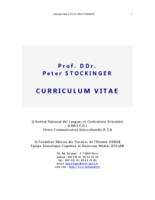 peter stockinger Book