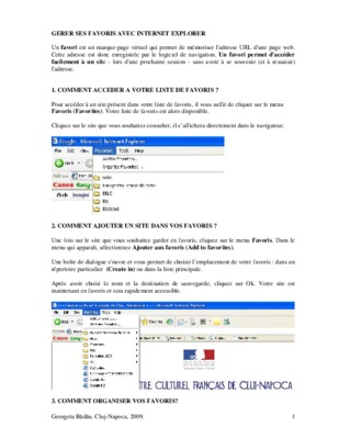 les favoris sur page internet Book