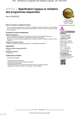 specification logique et validation des programmes sequentiels Book