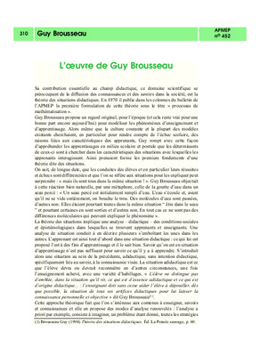 brousseau guy Book