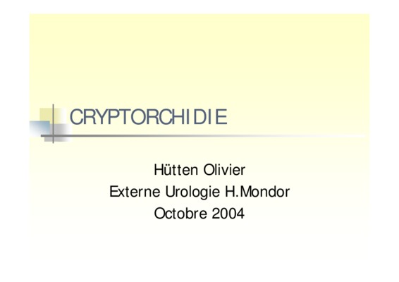 consequences de la cryptorchidie Book