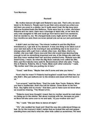 recitatif Book