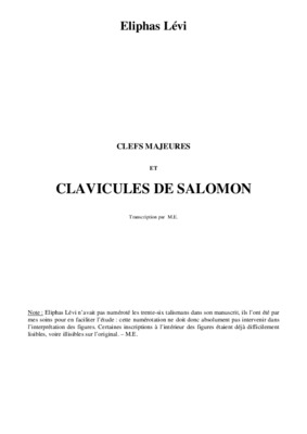 les clavicules de la sapience Book