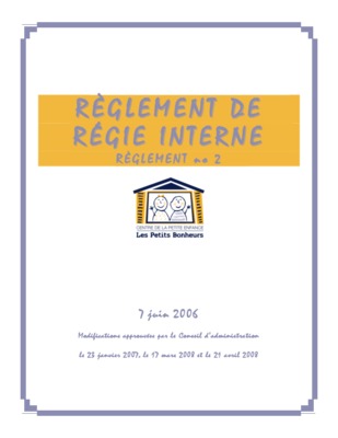 reglement interne d_amicale d_habitation Book
