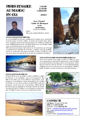 marche des pistes au maroc Book