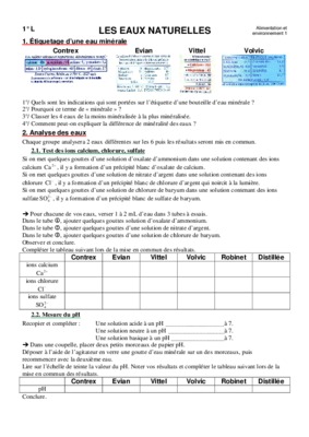 exercice 8 page 108 chimie eaux naturelles lycee Book