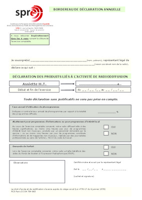 bordereau declaratif Book