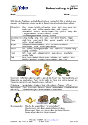 tierbeschreibung auf englisch Book