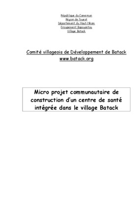 dossier de presentation du projet d_un centre communautaire multi media Book