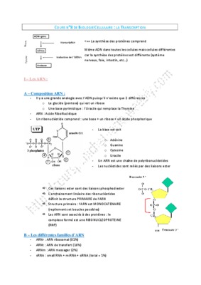 td corrige biologie cellulaire transcription traduction Book