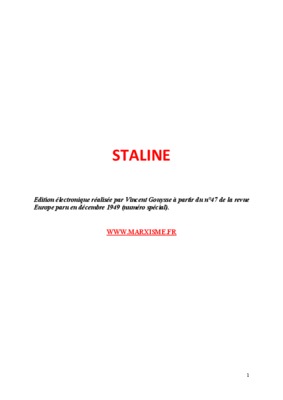 biographie de staline Book