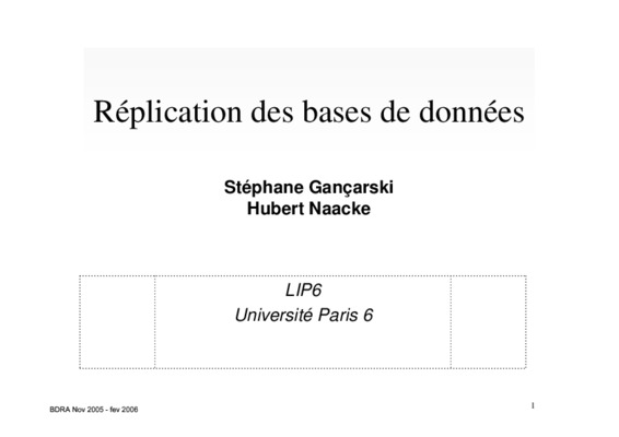 replication de donnees quorum Book