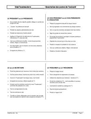 description des postes sav Book