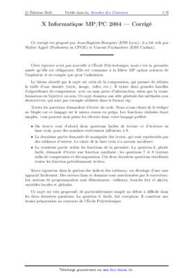 corrige x psi informatique 2004 Book