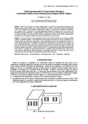 etude thermique maison Book