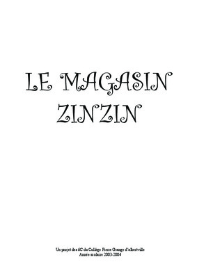 zinzin Book