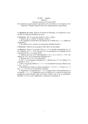algebre 1 examen 2010 Book