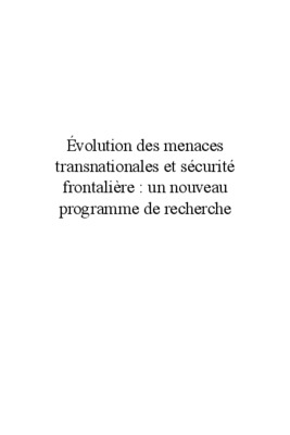 les menaces transnationales Book
