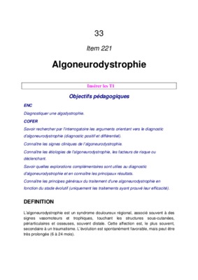 algoneurodystrophie Book