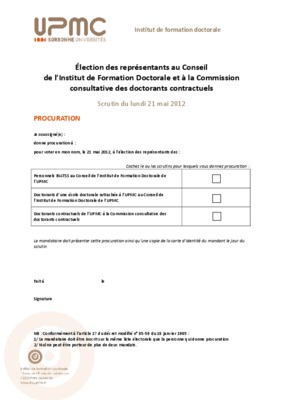 procuration election 2012 Book