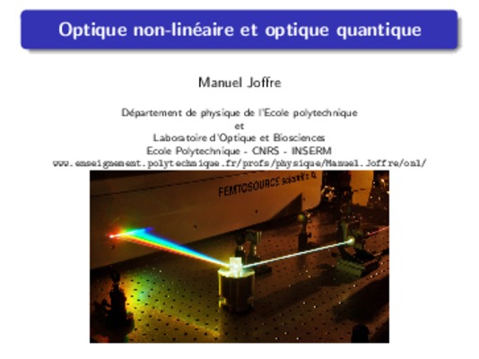 optique non lineaire exercices Book