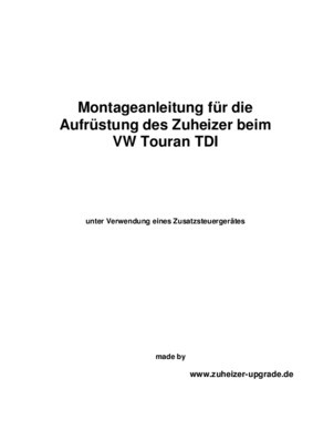 einbau von zuheizer Book