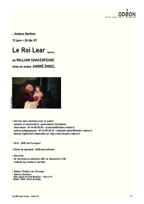 le roi lear le roi lear de william shakespeare Book