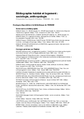 sociologie habitat Book
