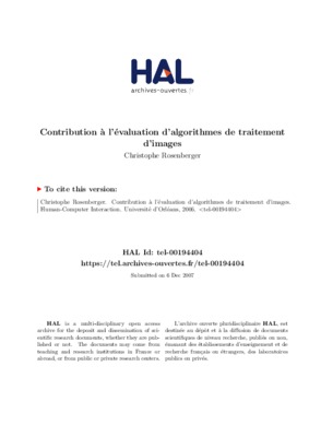 evaluation des algorithmes de traitement d_images Book