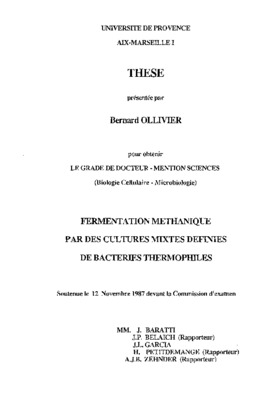 la fermentation methanique Book