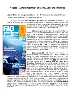 ds les transports maritimes et la mondialisation Book